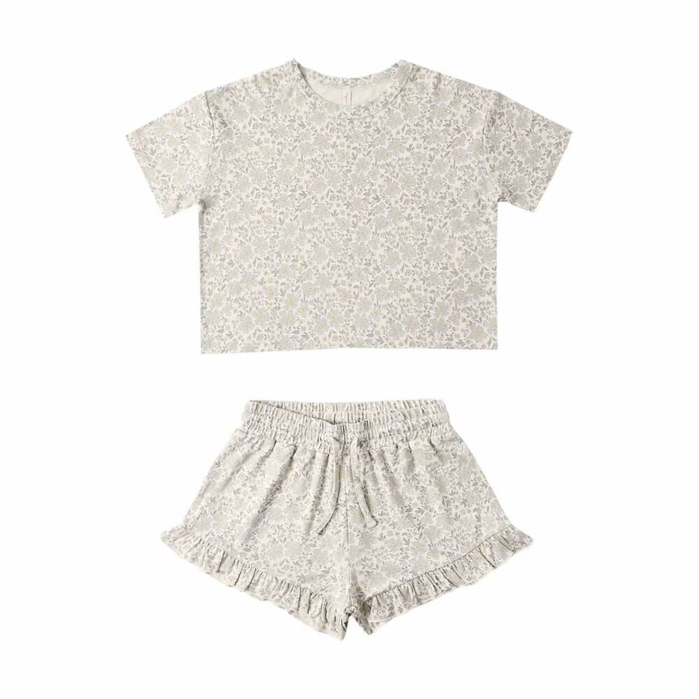 NEW RYLEE + CRU kid's mosie set in blue meadow
